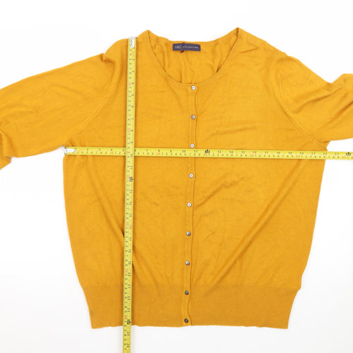 Marks and Spencer Women's Yellow Cardigan Size 20 Knit Long Sleeve