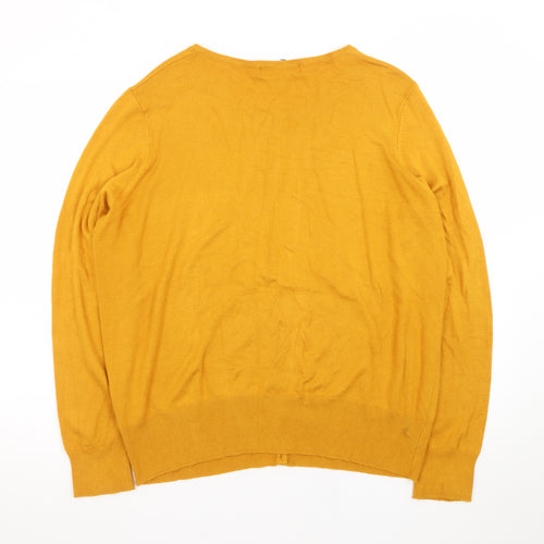 Marks and Spencer Women's Yellow Cardigan Size 20 Knit Long Sleeve