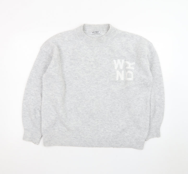 WKNDGirl Women Grey Crew Neck Pullover Jumper UK 8 Wool Blend