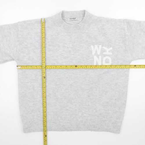WKNDGirl Women Grey Crew Neck Pullover Jumper UK 8 Wool Blend