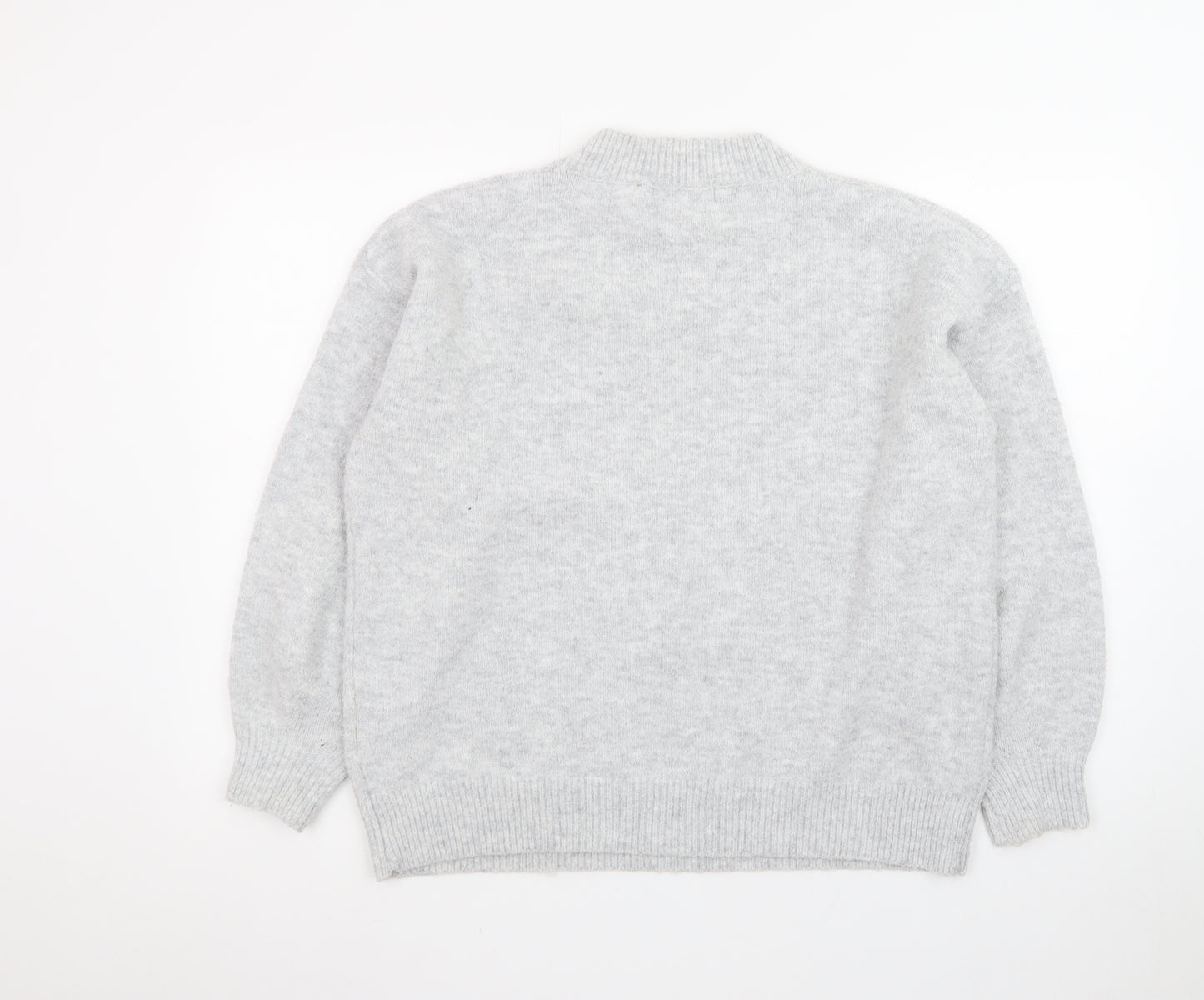 WKNDGirl Women Grey Crew Neck Pullover Jumper UK 8 Wool Blend