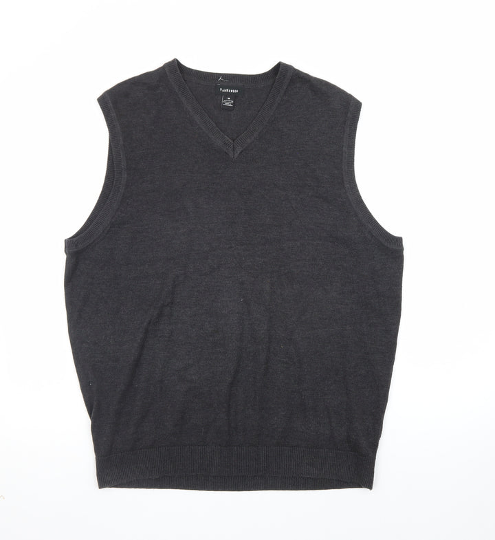 Van Heusen Men’s Black V-Neck Sleeveless Knit Vest M