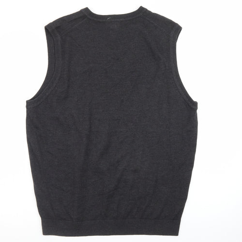 Van Heusen Men’s Black V-Neck Sleeveless Knit Vest M