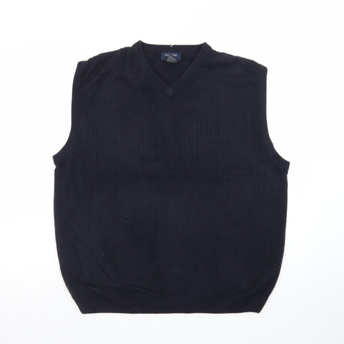 Dockers Men's Black V-Neck Knit Sleeveless Acrylic Vest M