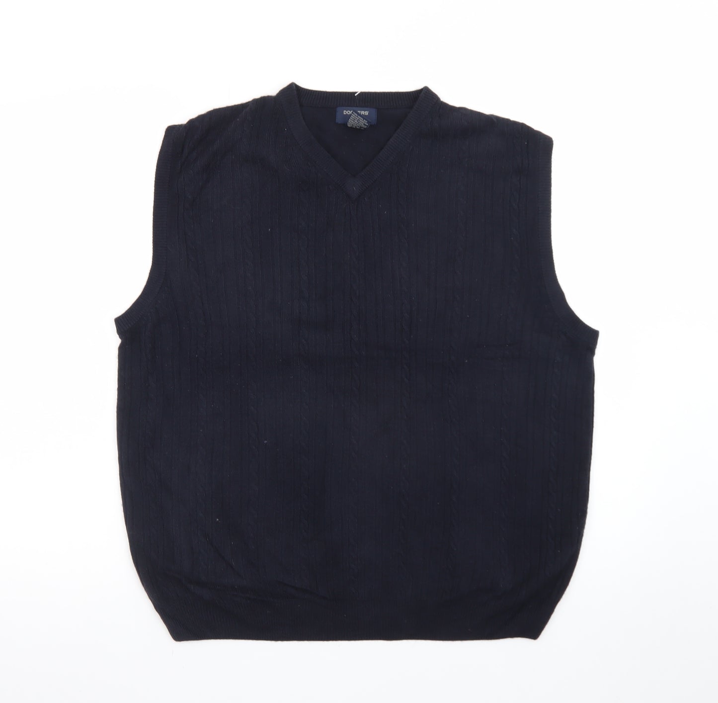 Dockers Men's Black V-Neck Knit Sleeveless Acrylic Vest M