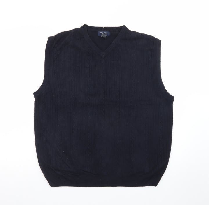 Dockers Men's Black V-Neck Knit Sleeveless Acrylic Vest M