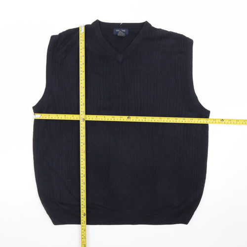 Dockers Men's Black V-Neck Knit Sleeveless Acrylic Vest M