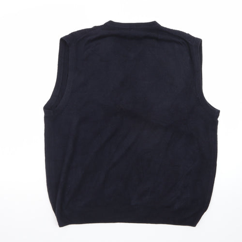 Dockers Men's Black V-Neck Knit Sleeveless Acrylic Vest M