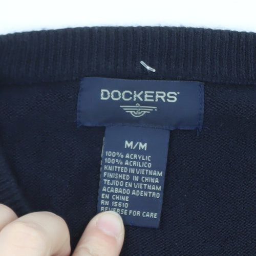 Dockers Men's Black V-Neck Knit Sleeveless Acrylic Vest M