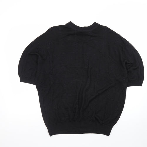 Tulliano Men's Black L Short Sleeve Knit Pullover Jumper