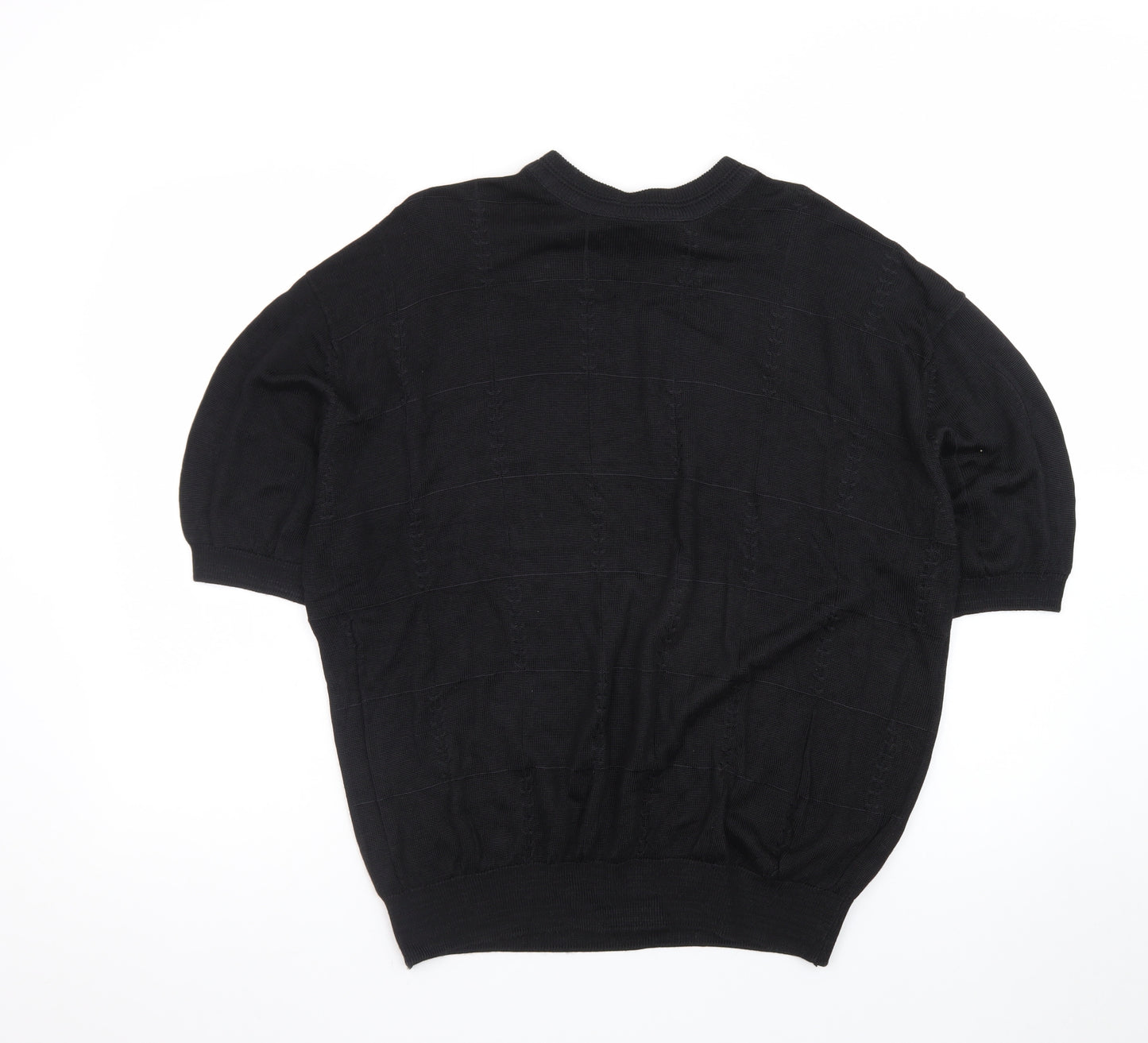 Tulliano Men's Black L Short Sleeve Knit Pullover Jumper
