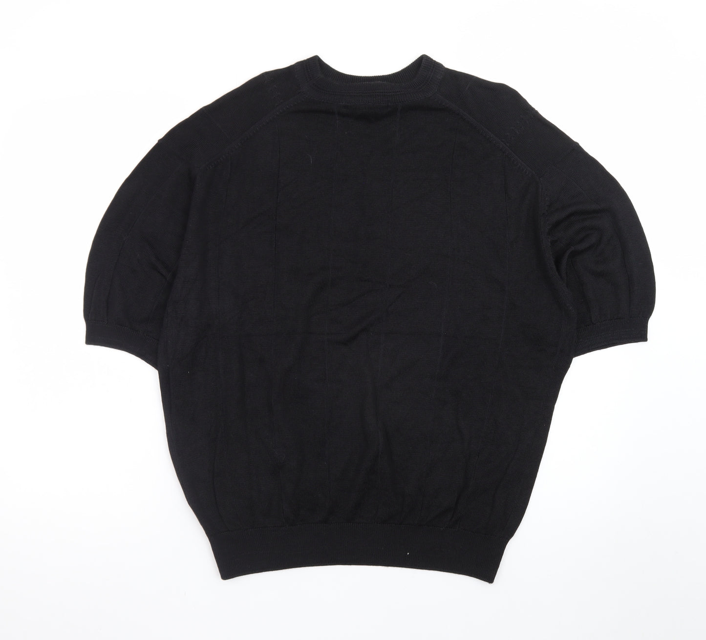 Tulliano Men's Black L Short Sleeve Knit Pullover Jumper