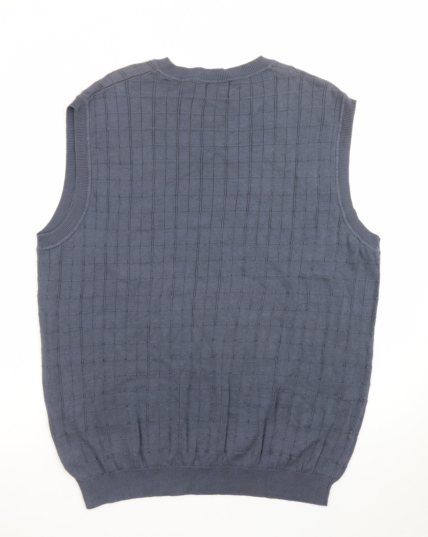 IZOD Men's Blue Cotton V-Neck Sleeveless Knit Vest L