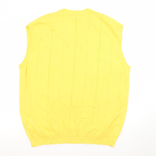 Fairway Outfitters Men's Yellow Cotton V-Neck Golf Vest L