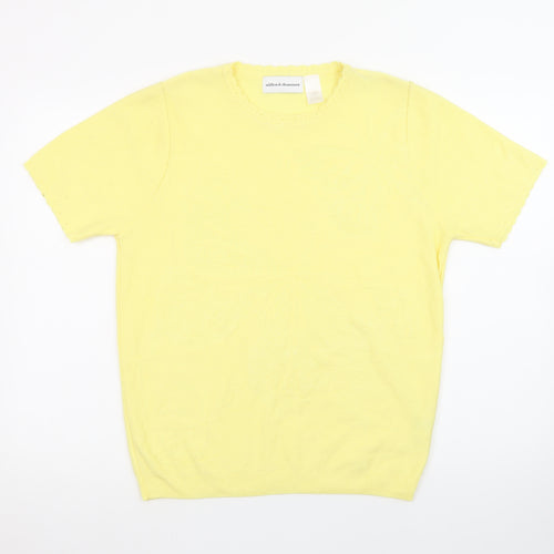 Alfred Dunner Women's Yellow Short Sleeve Knit Pullover Jumper Size S