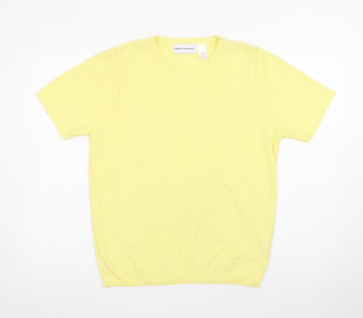 Alfred Dunner Women's Yellow Short Sleeve Knit Pullover Jumper Size S