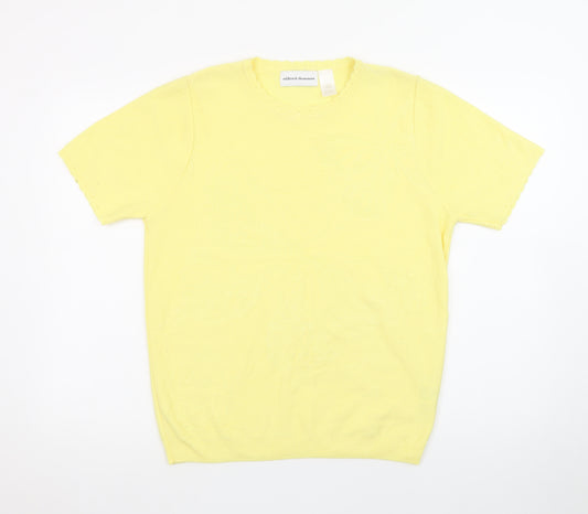 Alfred Dunner Women's Yellow Short Sleeve Knit Pullover Jumper Size S