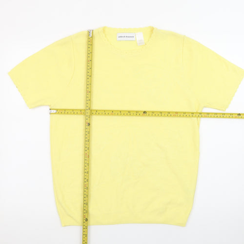 Alfred Dunner Women's Yellow Short Sleeve Knit Pullover Jumper Size S