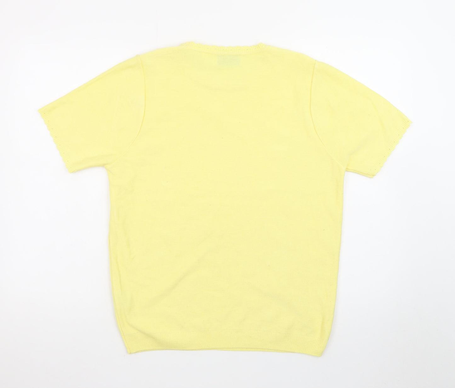 Alfred Dunner Women's Yellow Short Sleeve Knit Pullover Jumper Size S