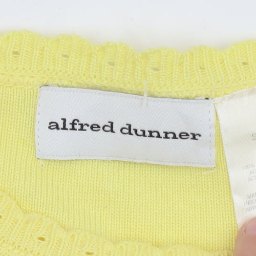 Alfred Dunner Women's Yellow Short Sleeve Knit Pullover Jumper Size S