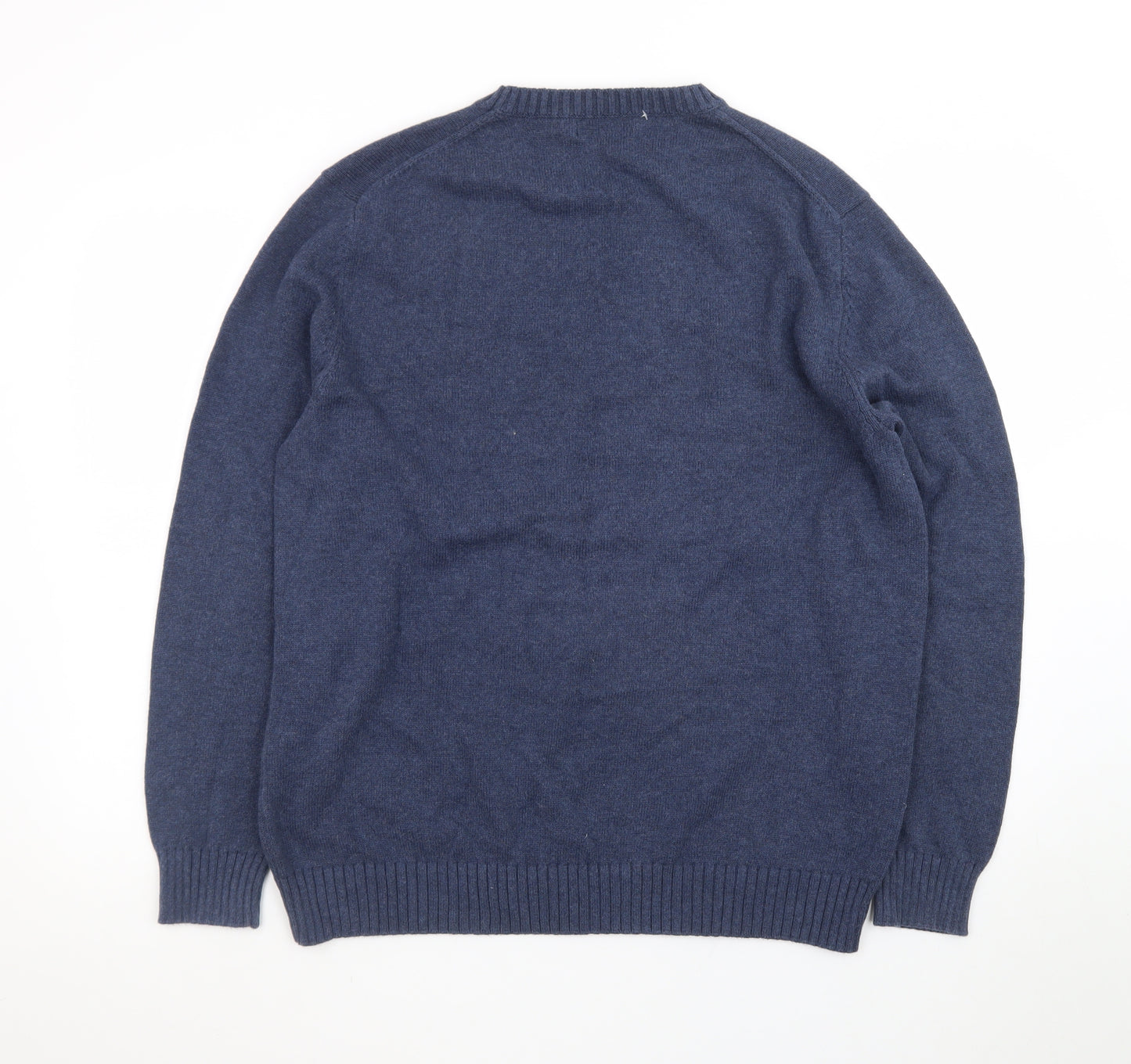 Nautica Men's Blue Cotton Crew Neck Pullover Jumper Size L