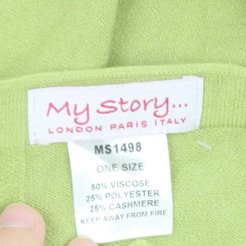 My Story Women Green Shrug Cashmere Blend One Size Lightweight