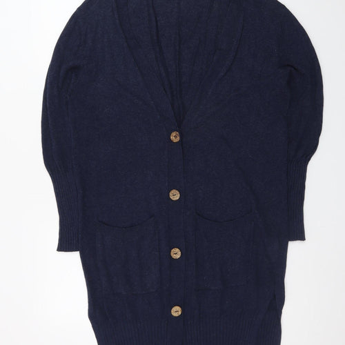 Marks and Spencer Women's Blue Longline Knit Cardigan L