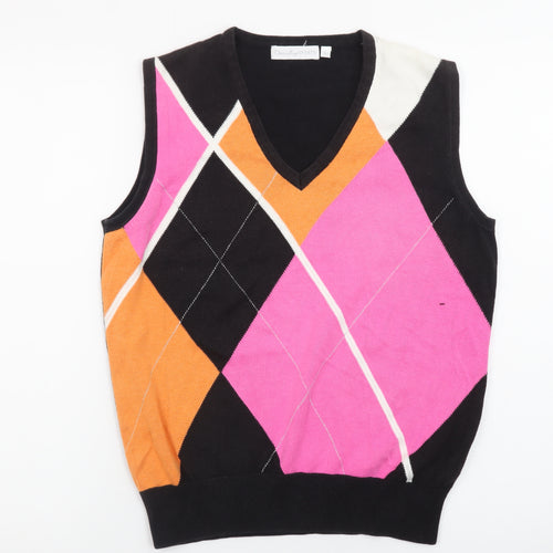Daily Sports Men's Multicoloured Argyle V-Neck Golf Vest Size L