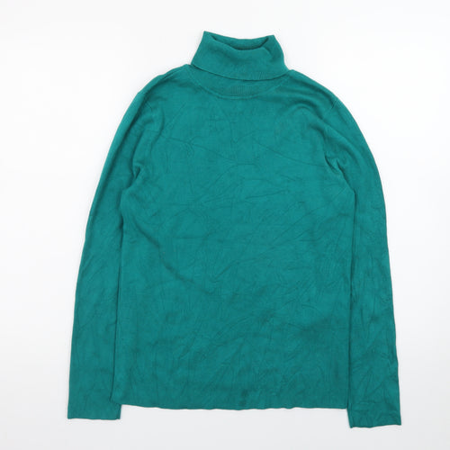 Chico's Women's Green Roll Neck Long Sleeve Knit Jumper M