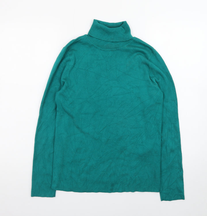 Chico's Women's Green Roll Neck Long Sleeve Knit Jumper M