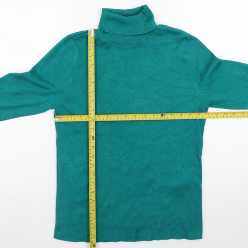 Chico's Women's Green Roll Neck Long Sleeve Knit Jumper M