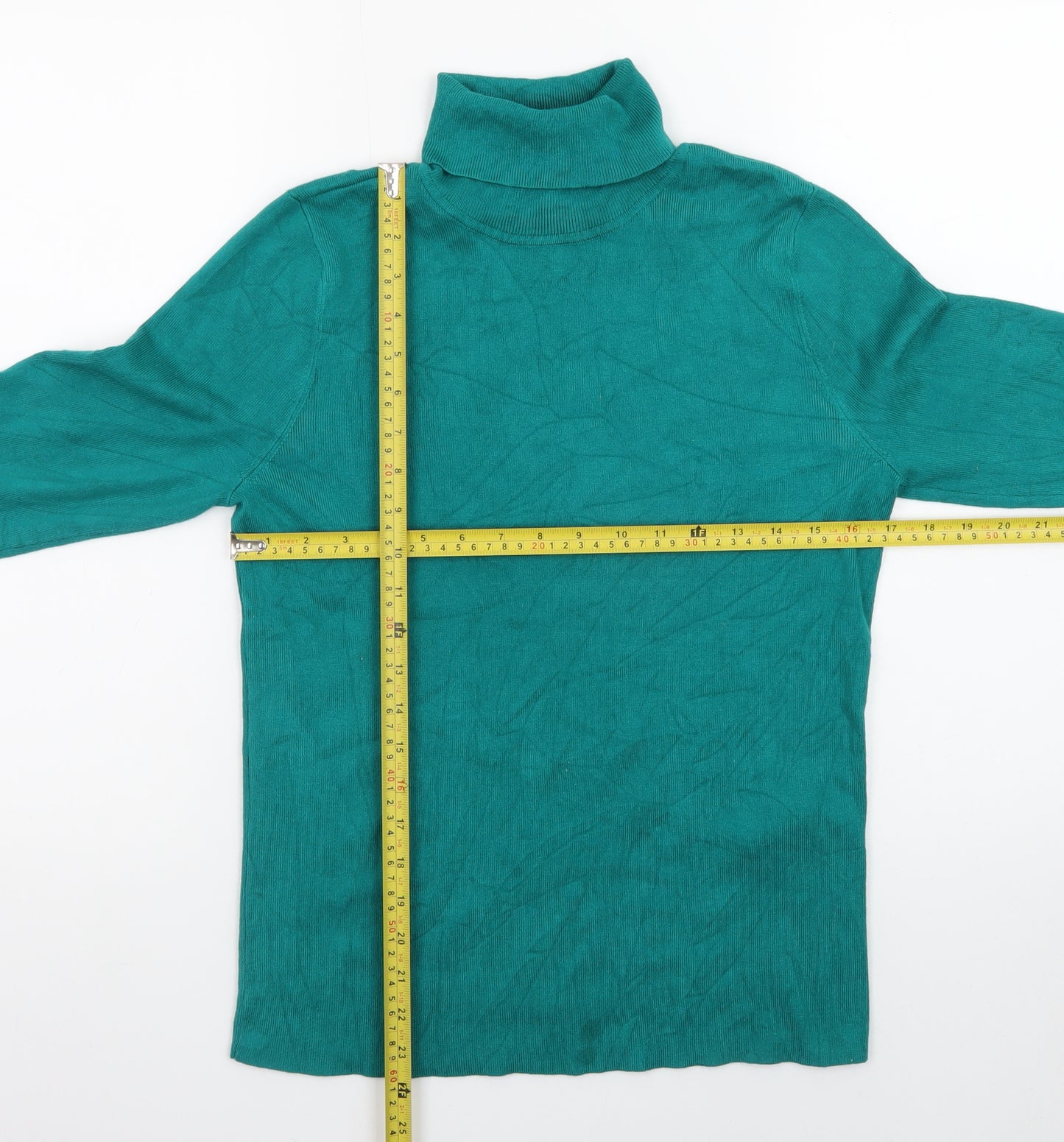 Chico's Women's Green Roll Neck Long Sleeve Knit Jumper M