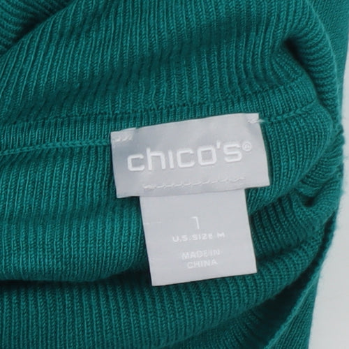 Chico's Women's Green Roll Neck Long Sleeve Knit Jumper M