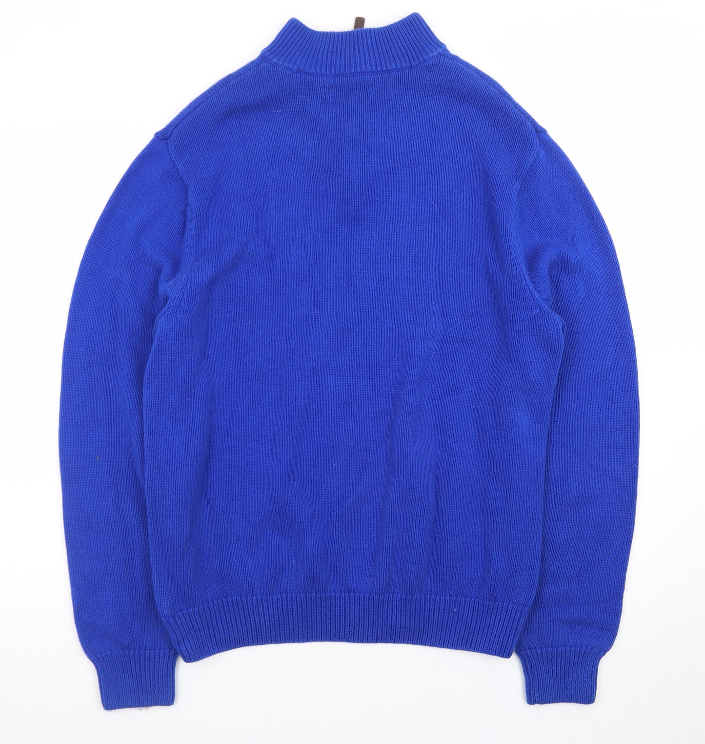Chaps Men's Blue XL 1/4 Zip Cotton Knit Jumper
