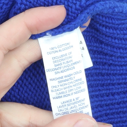 Chaps Men's Blue XL 1/4 Zip Cotton Knit Jumper