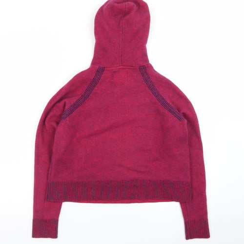 BAM Women's Red Wool Blend Hooded Pullover Jumper Size S