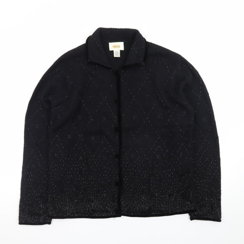 Talbots Women’s Black Wool Angora Collared Cardigan M