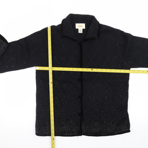 Talbots Women’s Black Wool Angora Collared Cardigan M