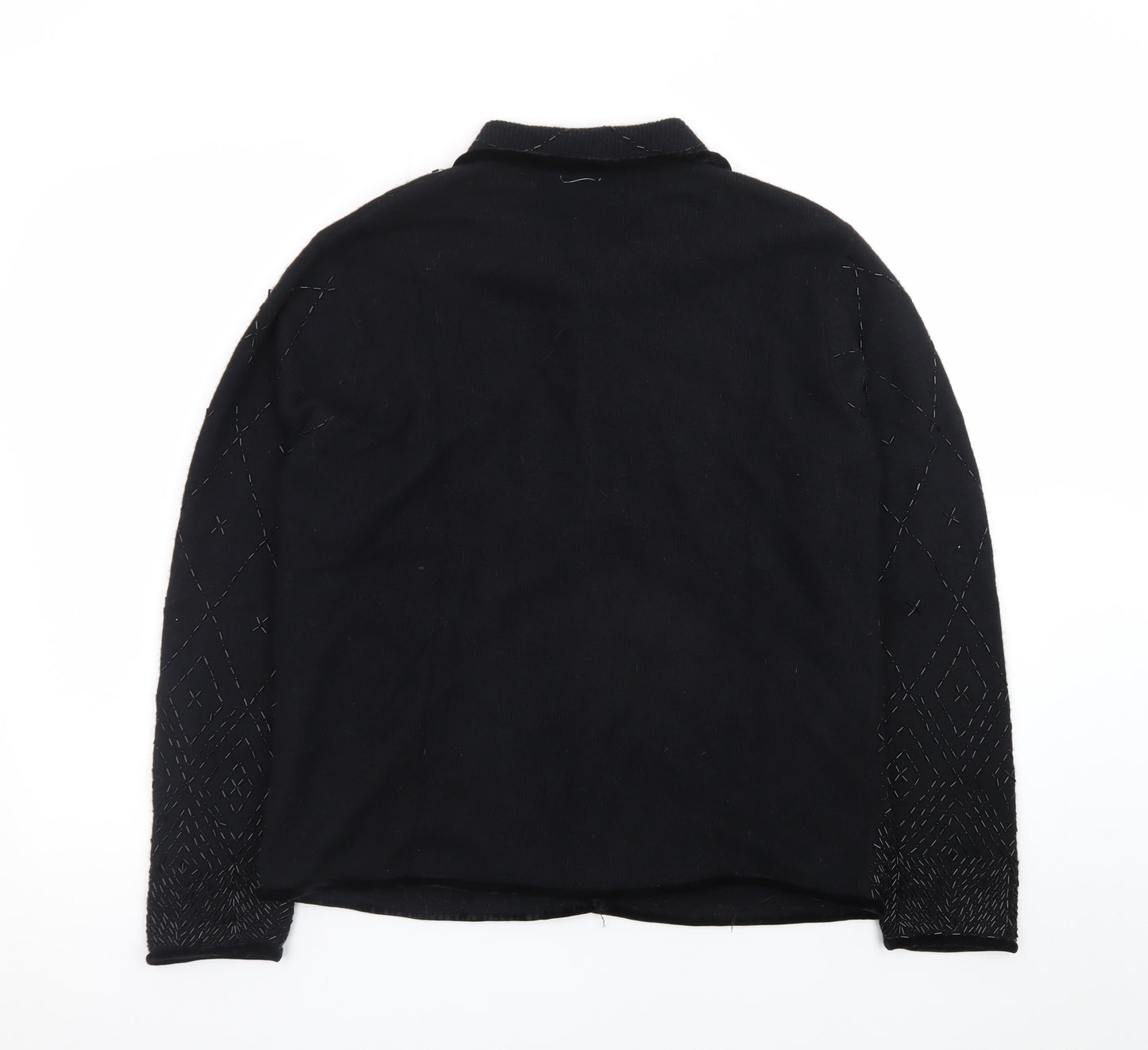 Talbots Women’s Black Wool Angora Collared Cardigan M