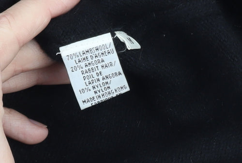 Talbots Women’s Black Wool Angora Collared Cardigan M