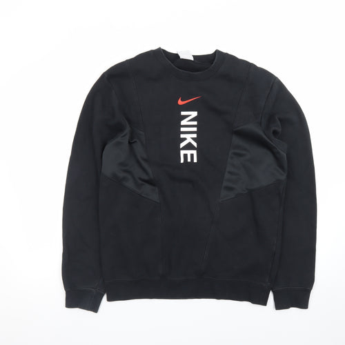 Nike Men Black Small Pullover Crew Neck Graphic Sweatshirt