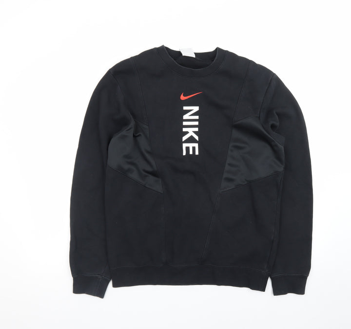 Nike Men Black Small Pullover Crew Neck Graphic Sweatshirt