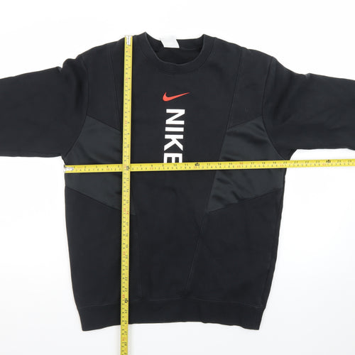Nike Men Black Small Pullover Crew Neck Graphic Sweatshirt