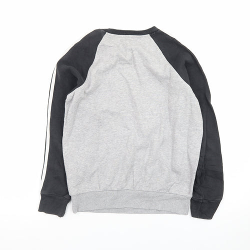 Adidas Womens Grey Long Sleeve T-Shirt Size 8 Raglan Crew Neck
