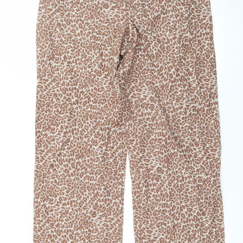 Marks and Spencer Women’s Brown Animal Print Wide-Leg Trousers M