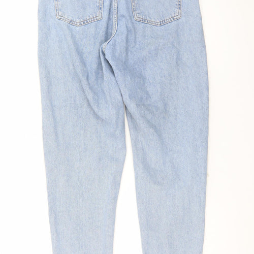 Primark Women’s Blue Distressed Mom Jeans Size 10 High Rise Denim