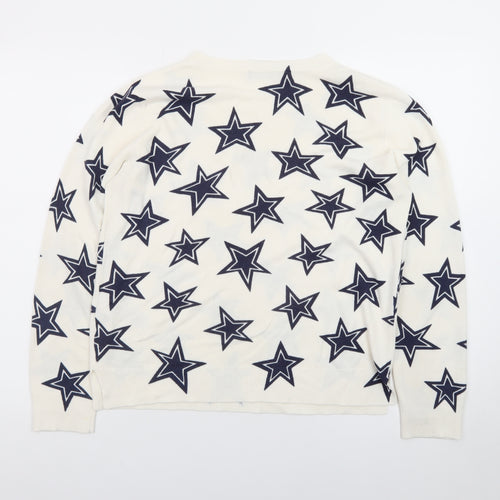 Marks and Spencer Women’s Ivory Star Print Crew Neck Jumper Size 14