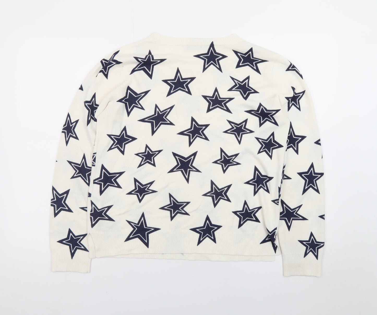 Marks and Spencer Women’s Ivory Star Print Crew Neck Jumper Size 14