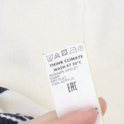 Marks and Spencer Women’s Ivory Star Print Crew Neck Jumper Size 14