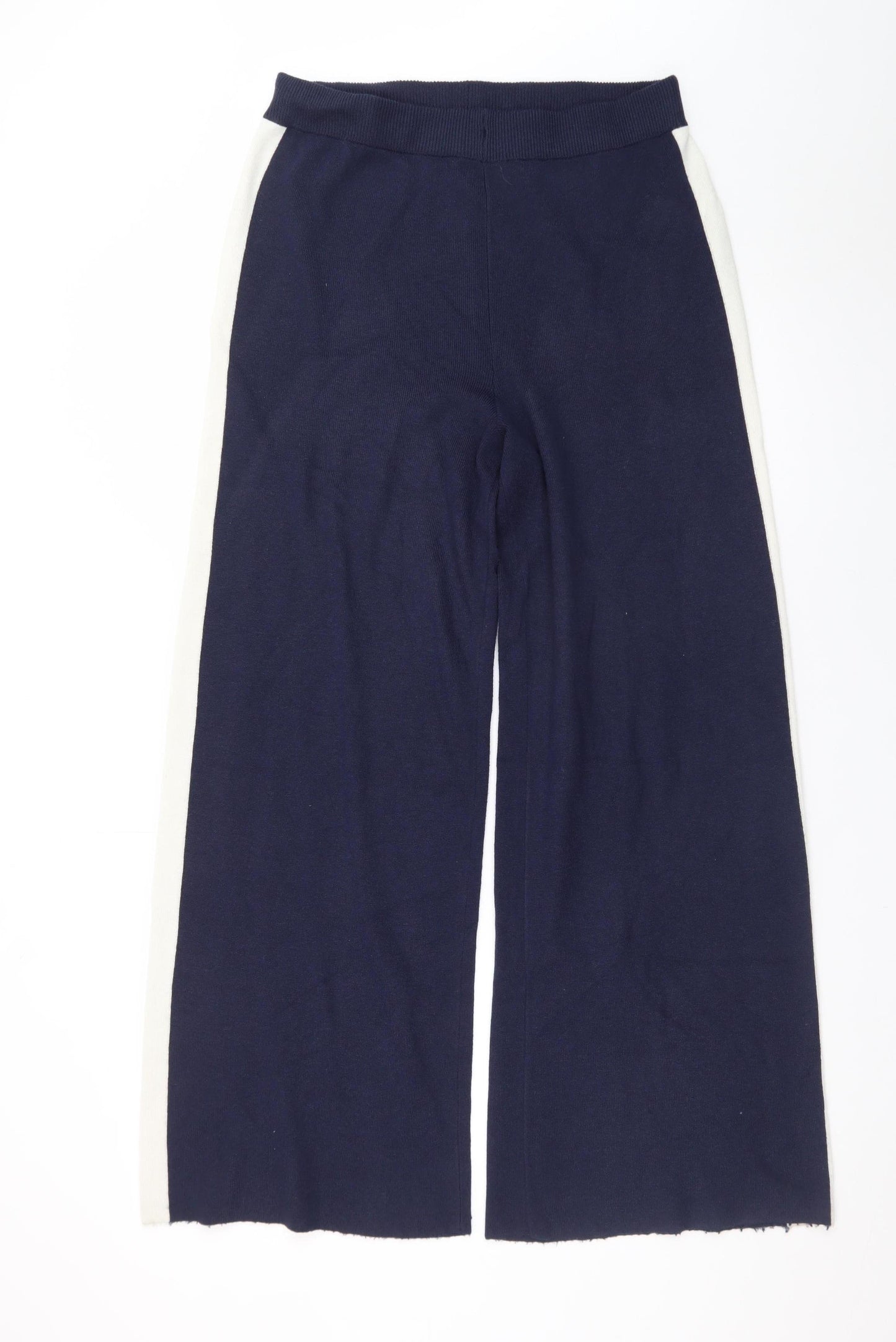 Marks and Spencer Womens Blue Wide-Leg Knit Sweatpants M
